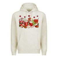 Oatmeal Heather Christmas coffee cups Premium Hoodie - texasbilliewilder