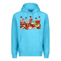 Ocean Blue Christmas coffee cups Premium Hoodie - texasbilliewilder