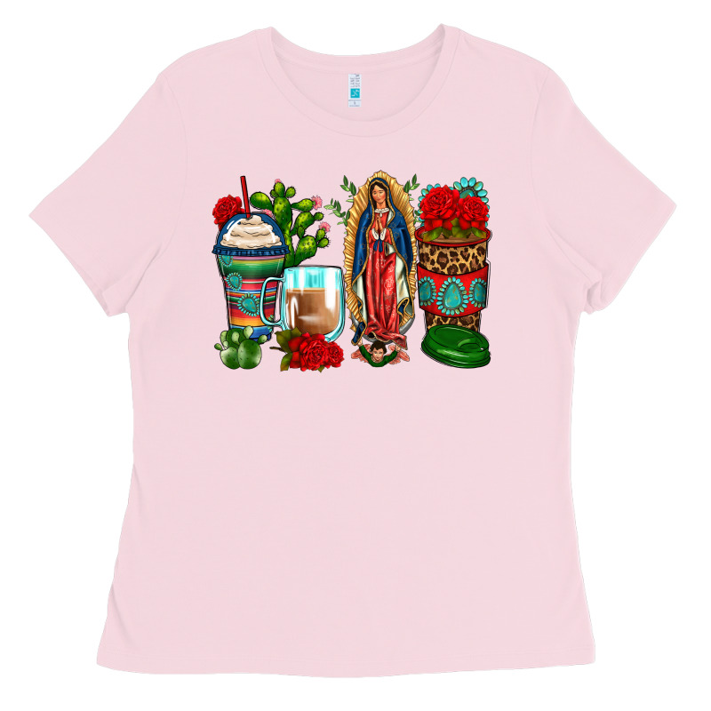Lady Of Guadalupe Coffee Cups Ladies Tee by Zillion Design Studio | Teevron
