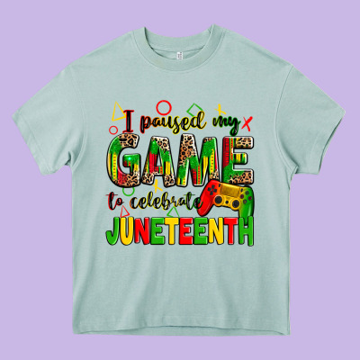 I Paused My Game To Celebrate Juneteenth Heavy Core Tee Designed By Zillion Design Studio
