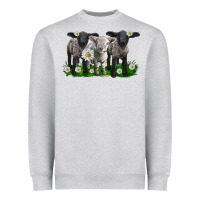 Heather Grey baby sheeps with daisies Heavyweight Sweatshirt - LillyAllenDesigns