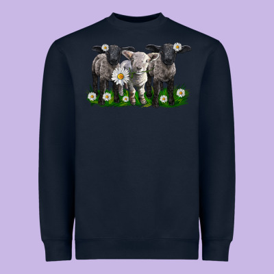 Baby Sheeps With Daisies Heavyweight Sweatshirt Designed By Lillyallendesigns