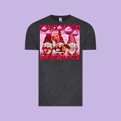 Valentines Gnomies With Leopard Vintage Tee Designed By Nancycooperartshop