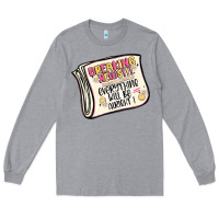 Heather Grey breaking news everything will be alright Long Sleeve Tee - MaliasSmallBusiness