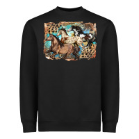 3 Western Horses Running Free Heavyweight Sweatshirt | Teevron