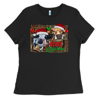 Black merry christmas heifers Ladies Tee - RanaPortraitStore
