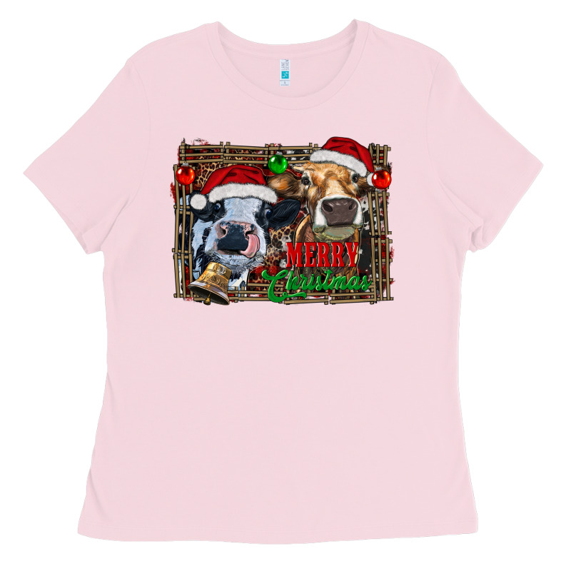 Merry Christmas Heifers Ladies Tee by RanaPortraitStore | Teevron