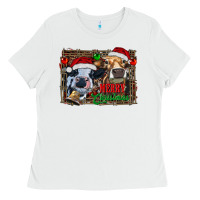 White merry christmas heifers Ladies Tee - RanaPortraitStore