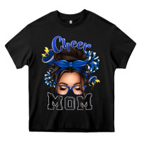 Black cheer mom messy bun Heavy Core Tee - texasbilliewilder