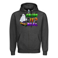 Charcoal Heather creep it real Zipper Hoodie - BundleAndBundleShop