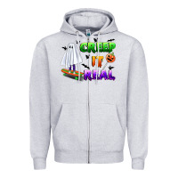 Heather Grey creep it real Zipper Hoodie - BundleAndBundleShop
