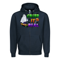 Navy creep it real Zipper Hoodie - BundleAndBundleShop