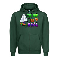 Sports Green creep it real Zipper Hoodie - BundleAndBundleShop