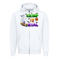 White creep it real Zipper Hoodie - BundleAndBundleShop