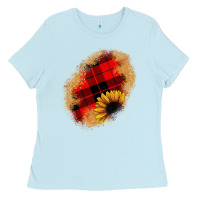 Baby Blue sunflower Christmas patch Ladies Tee - JahusDesignShop