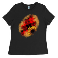 Black sunflower Christmas patch Ladies Tee - JahusDesignShop