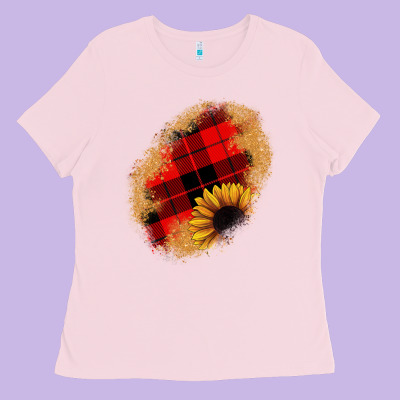 Sunflower Christmas Patch Ladies Tee Designed By Jahusdesignshop