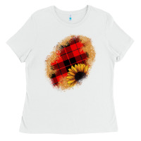 White sunflower Christmas patch Ladies Tee - JahusDesignShop