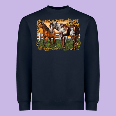 2 Horses At The Ranch Heavyweight Sweatshirt Designed By Lillyallendesigns
