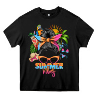 Black summer vibes messy bun Heavy Core Tee - Zillion Design Studio