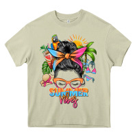 Mossy summer vibes messy bun Heavy Core Tee - Zillion Design Studio