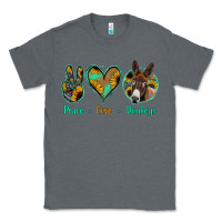 Charcoal Heather Peace Love Donkeys Classic Tee - Jasminsmagicworld