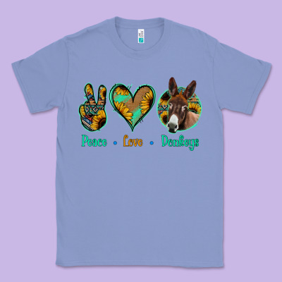Peace Love Donkeys Classic Tee Designed By Jasminsmagicworld