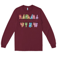 Burgundy custom crayons Long Sleeve Tee - MaliasSmallBusiness