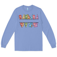 Colony Blue custom crayons Long Sleeve Tee - MaliasSmallBusiness