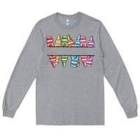 Heather Grey custom crayons Long Sleeve Tee - MaliasSmallBusiness