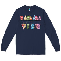 Navy custom crayons Long Sleeve Tee - MaliasSmallBusiness