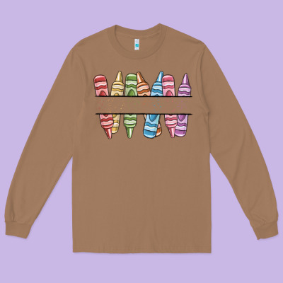 Custom Crayons Long Sleeve Tee Designed By Maliassmallbusiness