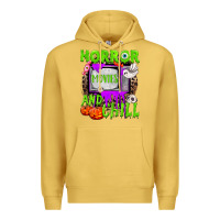 Antique Gold Horror movies and chill Premium Hoodie - NancyCooperArtShop