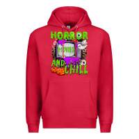 Cardinal Horror movies and chill Premium Hoodie - NancyCooperArtShop