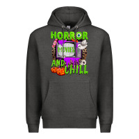 Charcoal Heather Horror movies and chill Premium Hoodie - NancyCooperArtShop