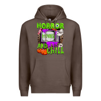 Coffee Horror movies and chill Premium Hoodie - NancyCooperArtShop