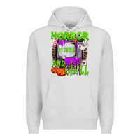 Dove Grey Horror movies and chill Premium Hoodie - NancyCooperArtShop