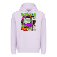 Lilac Horror movies and chill Premium Hoodie - NancyCooperArtShop