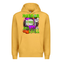Mustard Horror movies and chill Premium Hoodie - NancyCooperArtShop