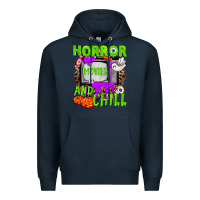 Navy Horror movies and chill Premium Hoodie - NancyCooperArtShop