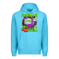 Ocean Blue Horror movies and chill Premium Hoodie - NancyCooperArtShop