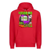 Red Horror movies and chill Premium Hoodie - NancyCooperArtShop