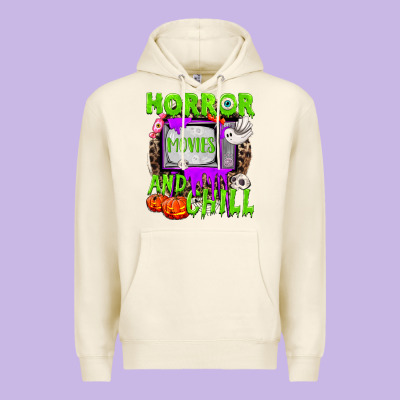 Horror Movies And Chill Premium Hoodie Designed By Nancycooperartshop