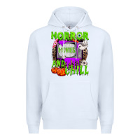 White Horror movies and chill Premium Hoodie - NancyCooperArtShop