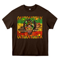 Chocolate Brown juneteenth black women  tumbler Heavy Core Tee - BarkalooDesign