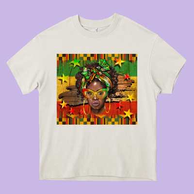 Juneteenth Black Women  Tumbler Heavy Core Tee Designed By Barkaloodesign