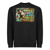 Black live love ride horse Heavyweight Sweatshirt - LillyAllenDesigns