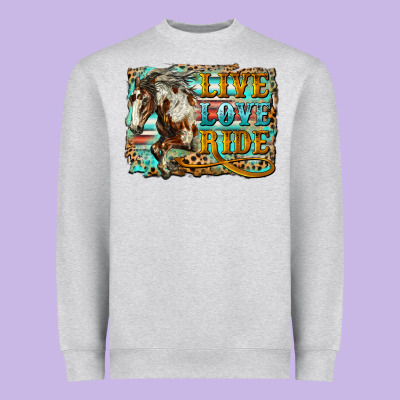 Live Love Ride Horse Heavyweight Sweatshirt Designed By Lillyallendesigns
