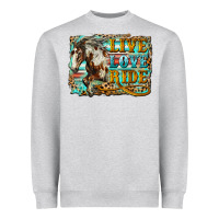 Heather Grey live love ride horse Heavyweight Sweatshirt - LillyAllenDesigns
