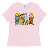 Bubblegum Pink lacrosse coffee cups Ladies Tee - Zillion Design Studio